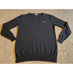 Lacoste Sweater Womens Size 44 Large Black Soft Comfort Classy Cashmere Cotton